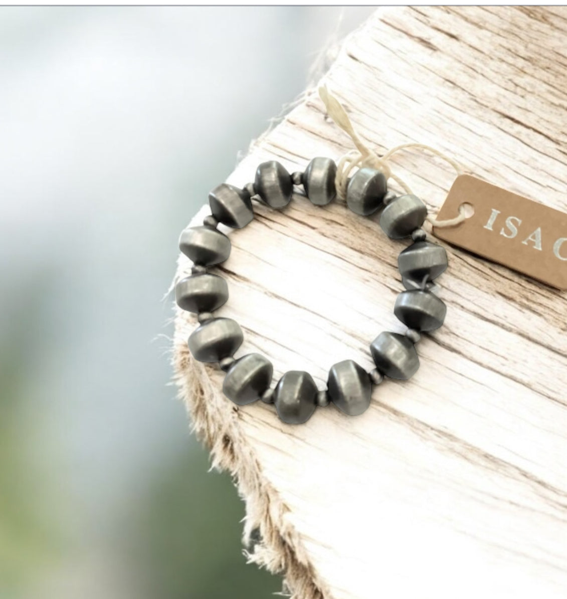 Handmade Big! Rondelle Navajo Bead Stretch 711014