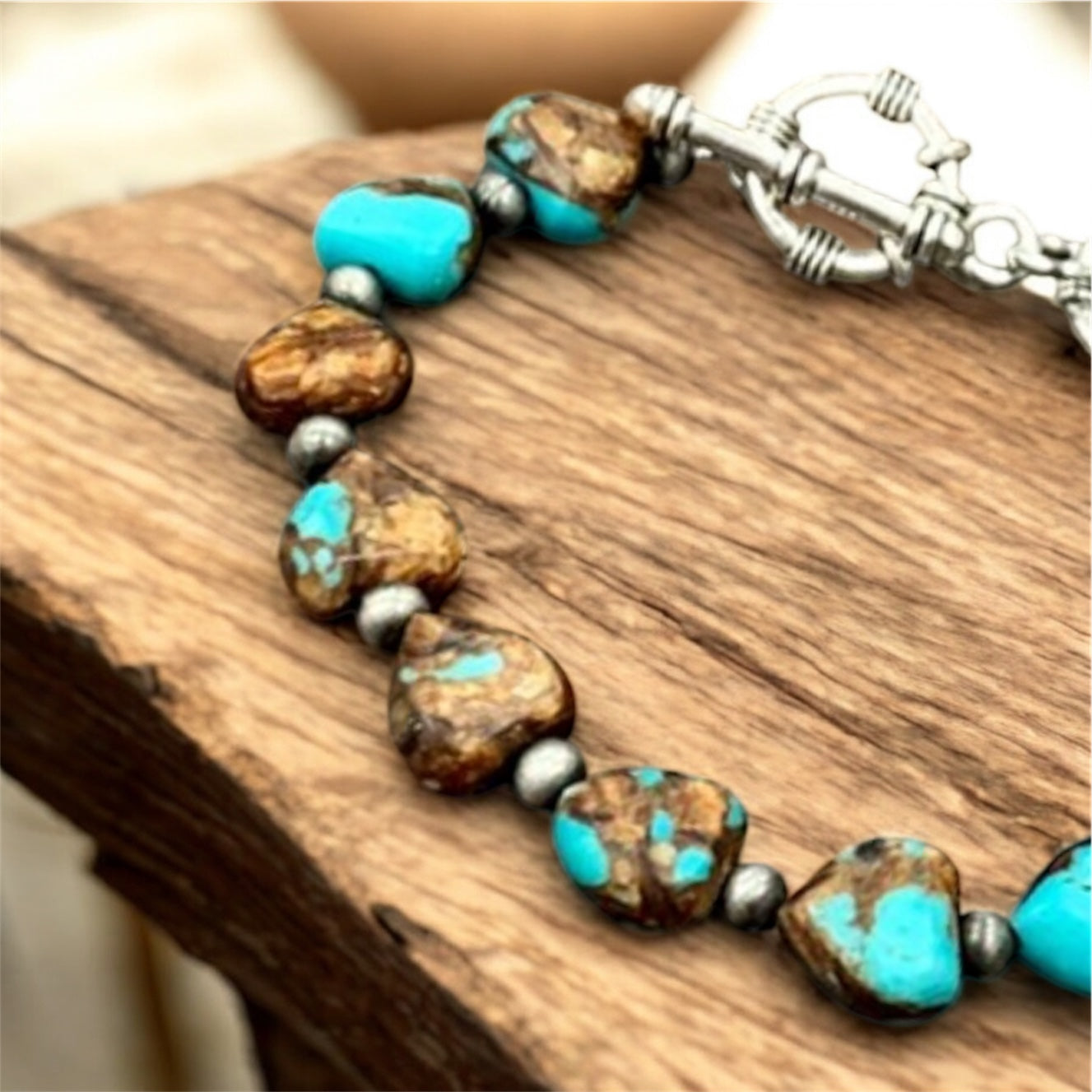 Handmade Heart Gemstone Adjustable Bracelet(711217)