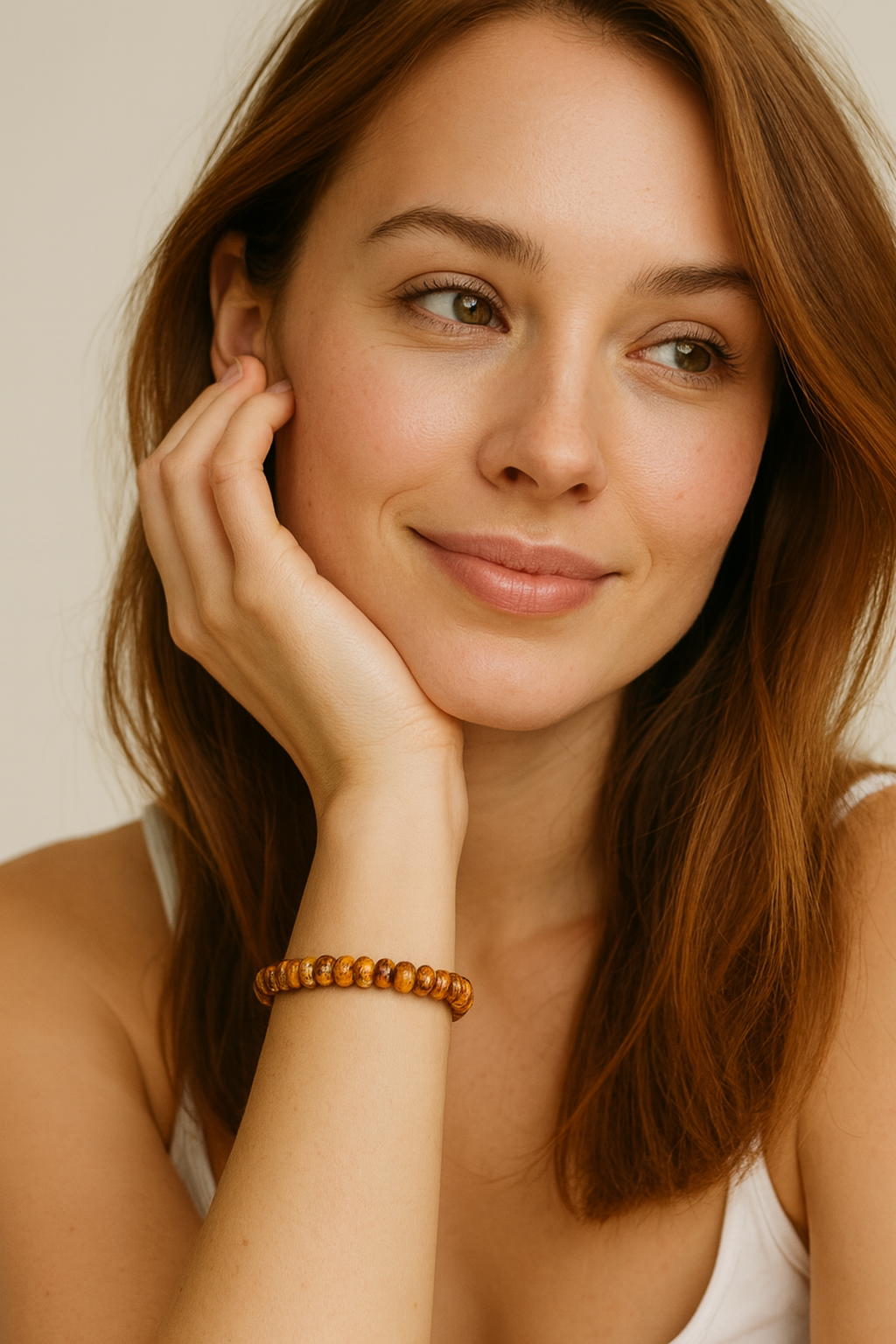 Handmade Rondelle Gemstone Adjustable Bracelet(711596)