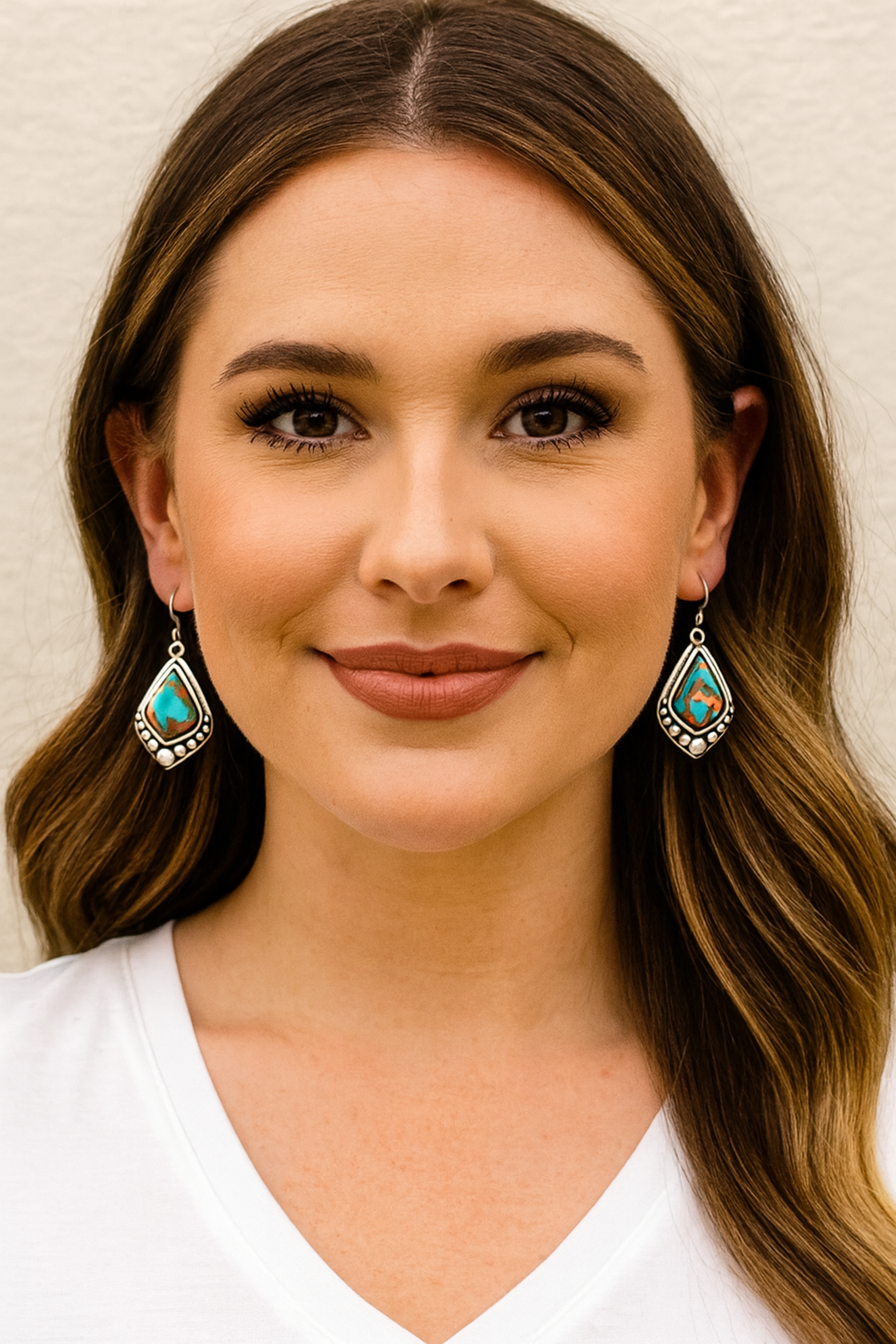 1" Long, Gemstone Earrings – Fish Hook, Antique Silver Plated, Western Jewelry, Hypoallergenic 724488