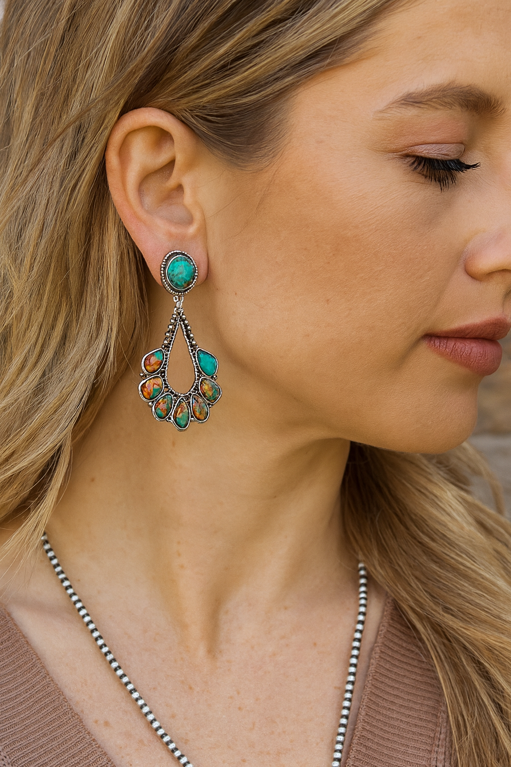 Navajo Gemstone Earrings(724745)