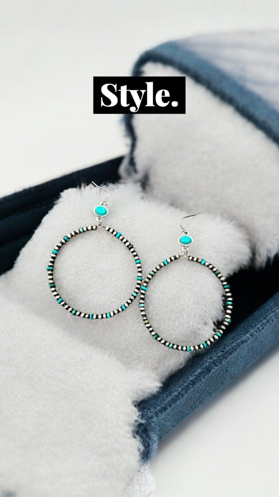 Navajo Pearl Gemstone Earrings(725359)