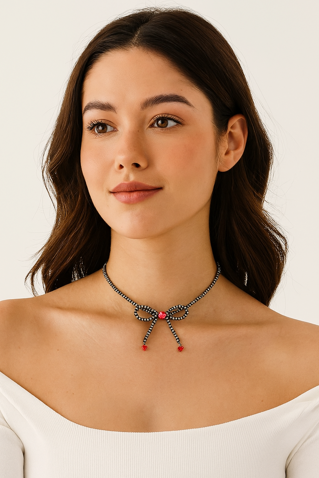 15" to 20" Long, Handmade Bow Navajo Bead & Gemstone Necklace – Tiny 4mm Beads, Heart & Rondelle Stones, Lightweight, Western Jewelry 939091