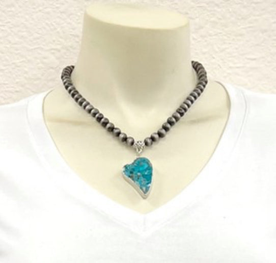 Heart Gemstone Necklace(735836)