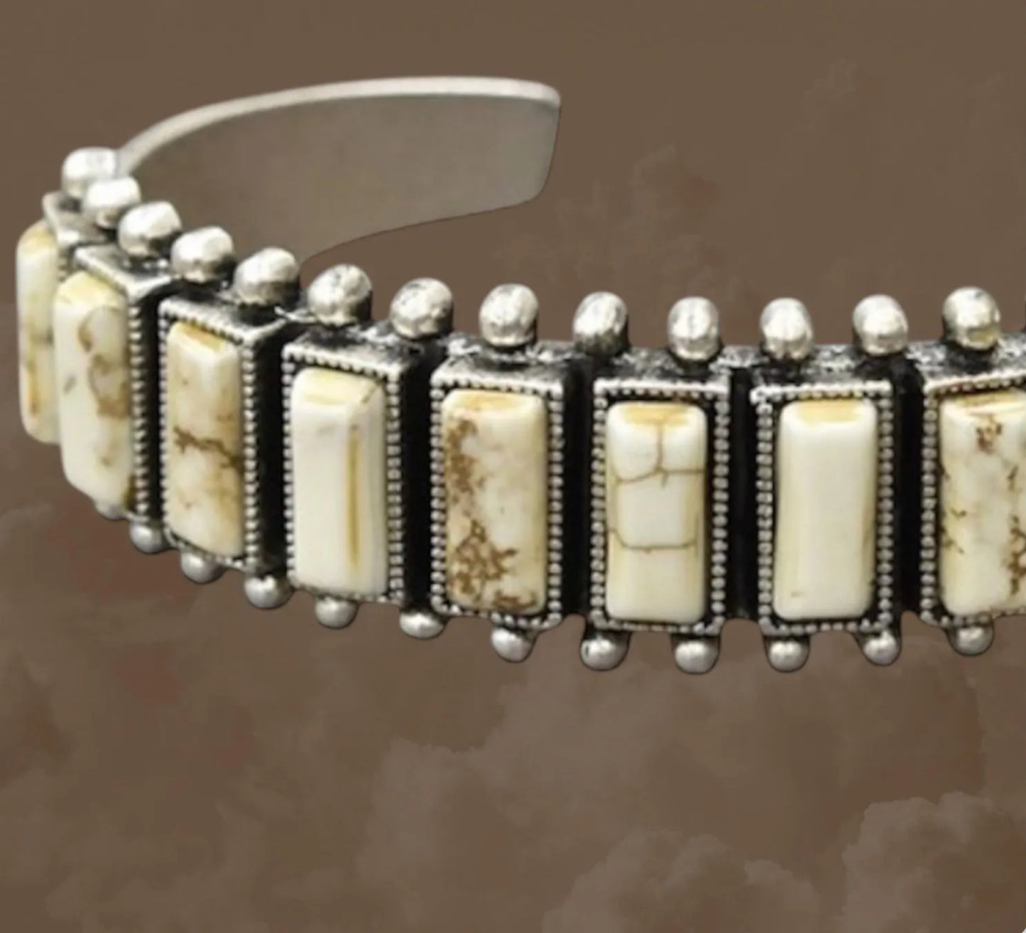 White Turquoise Cuff Bracelet 711076