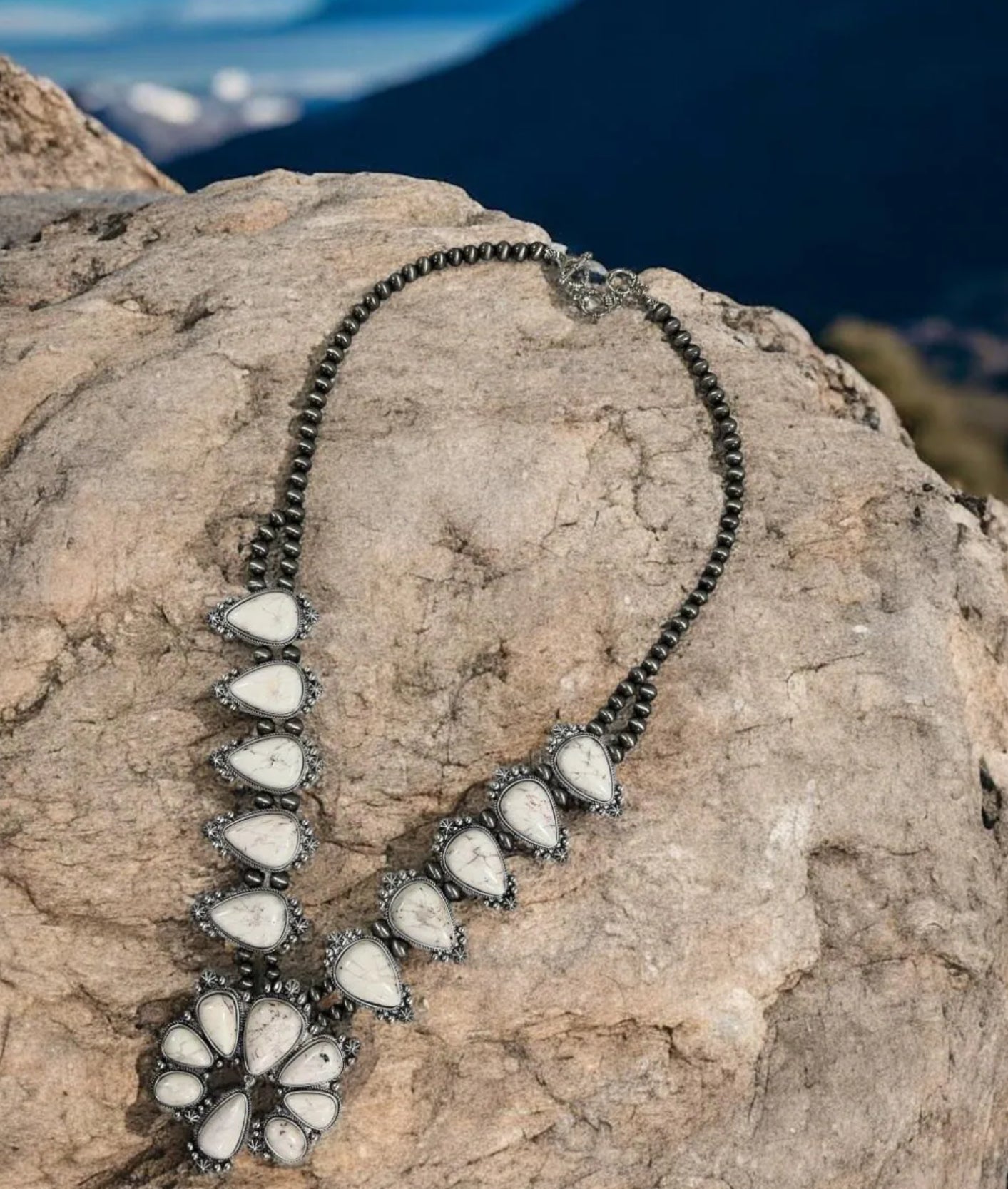 Squash Blossom Turquoise Necklace 732044