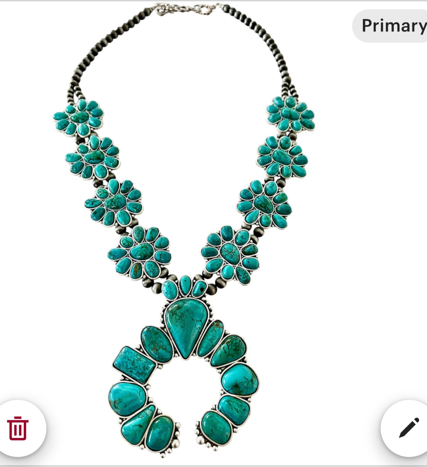 Squash Blossom Turquoise Necklace 736608