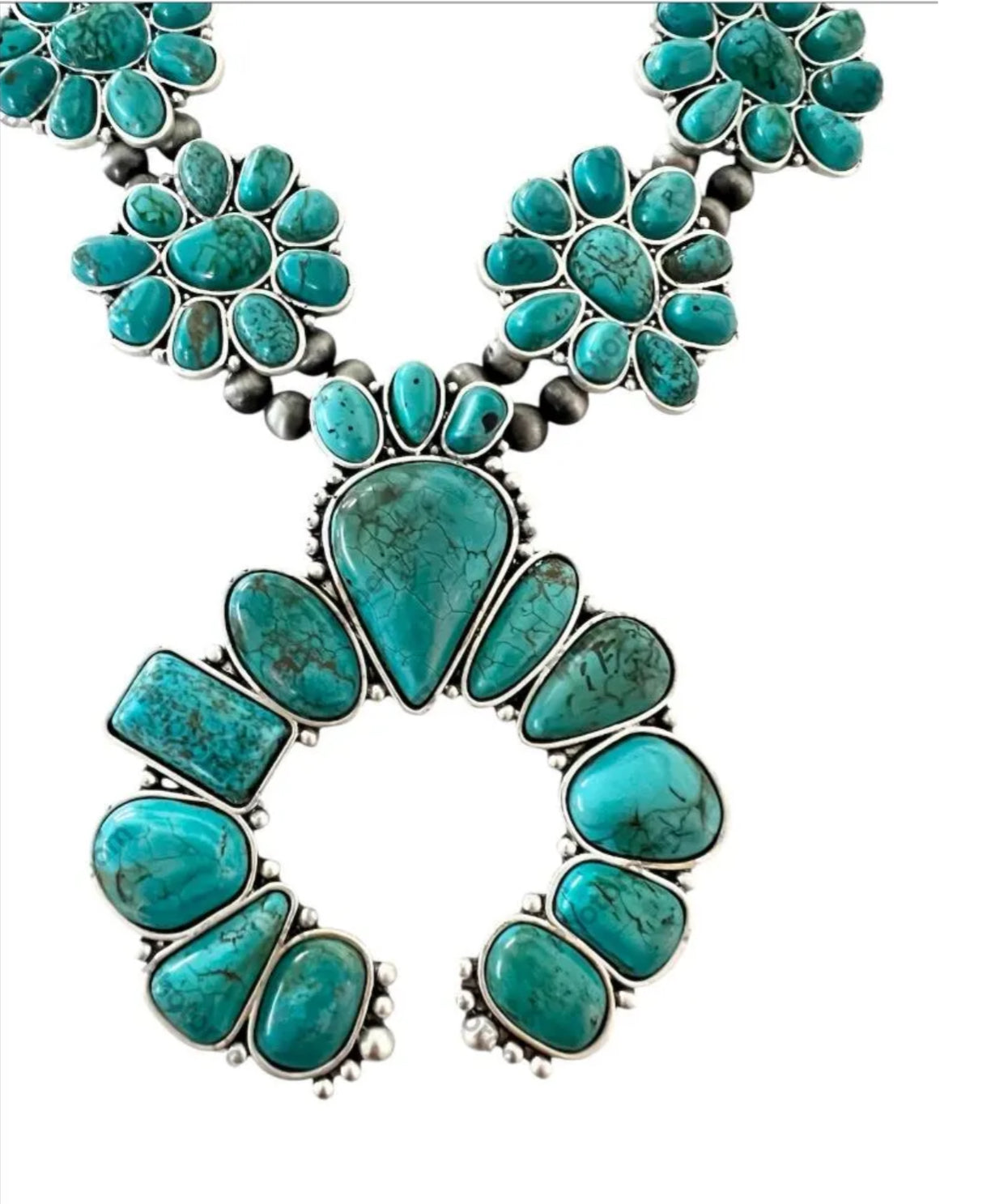 Squash Blossom Turquoise Necklace 736608