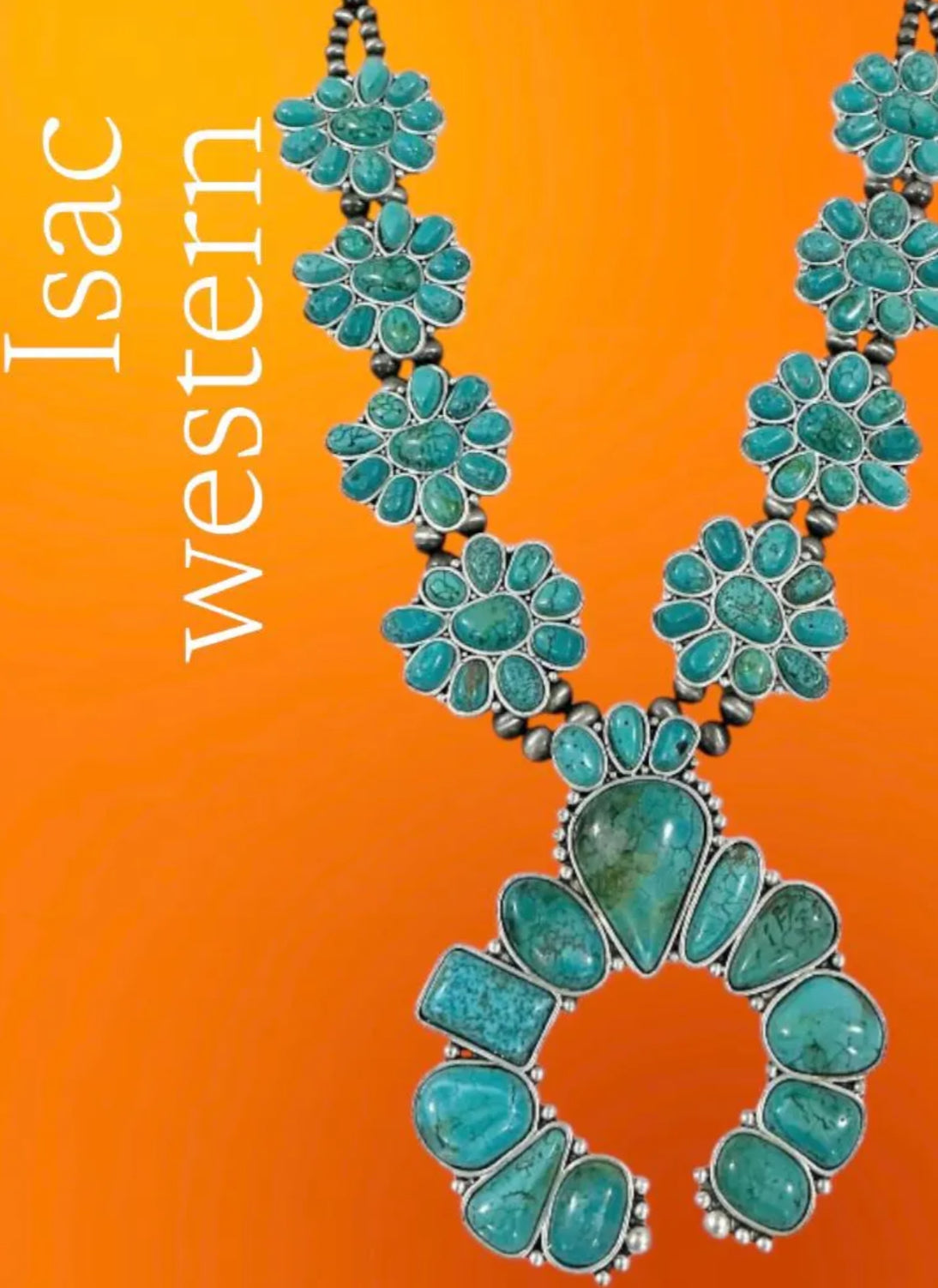 Squash Blossom Turquoise Necklace 736608