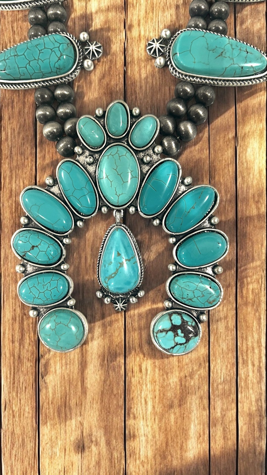 Western Violet-Point Squash Blossom Necklace, Natural Stone Purple Accent Statement Jewelry