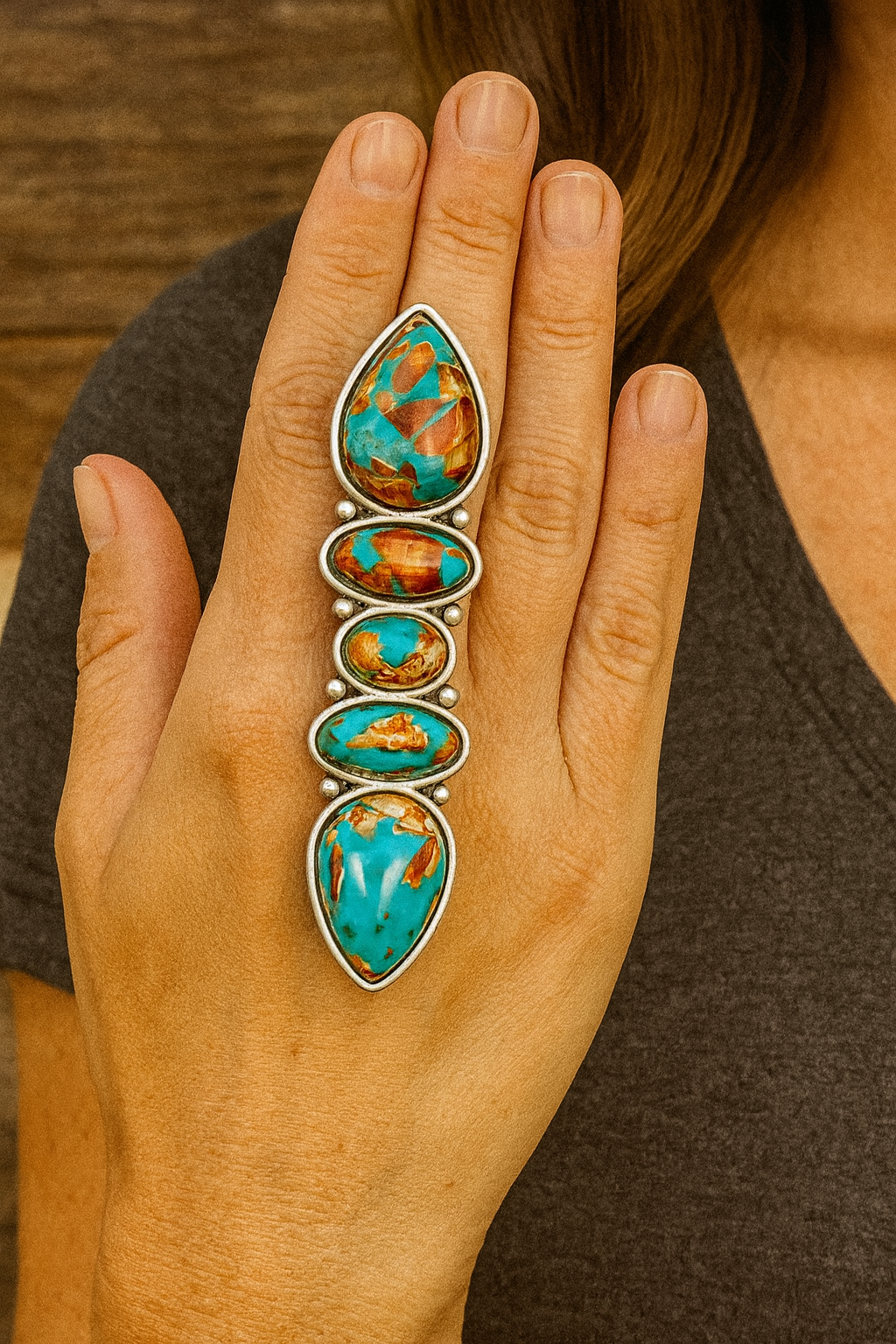 Gemstone Adjustable Ring 750477