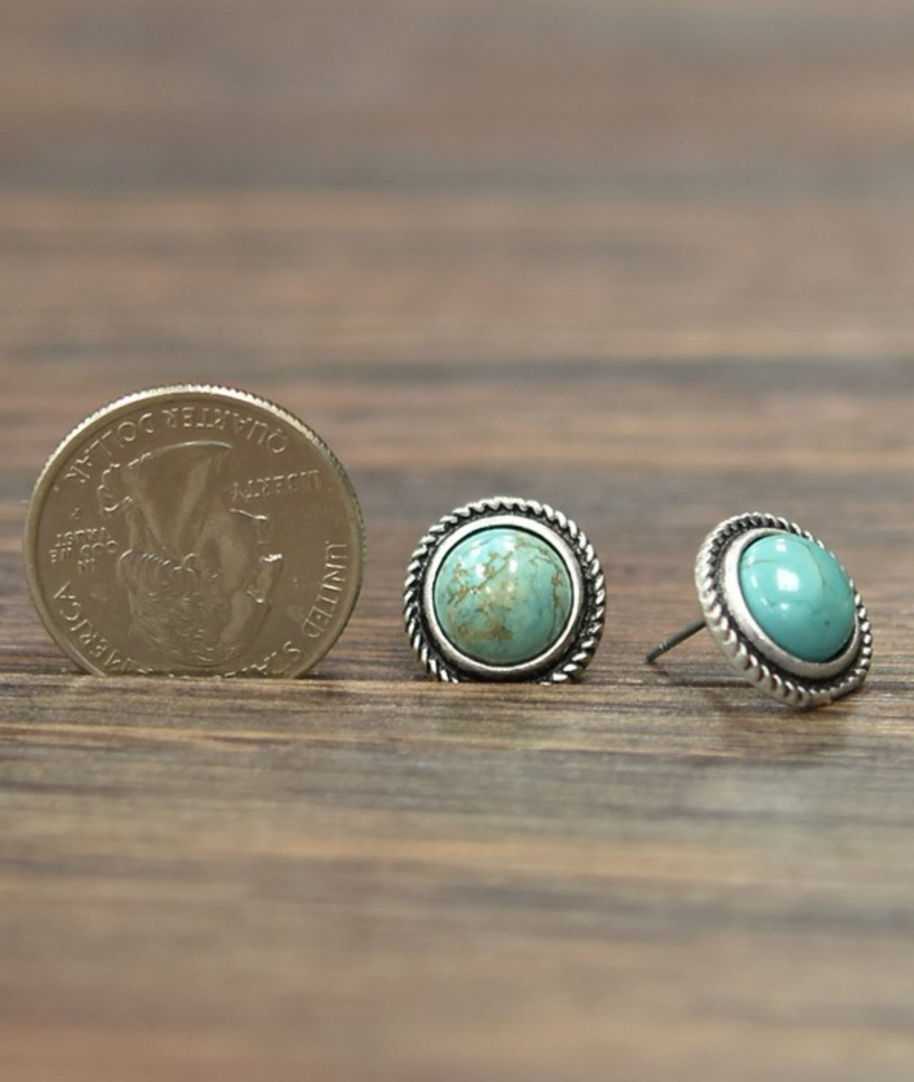 10mm Round Turquoise Stud Earrings(720598)