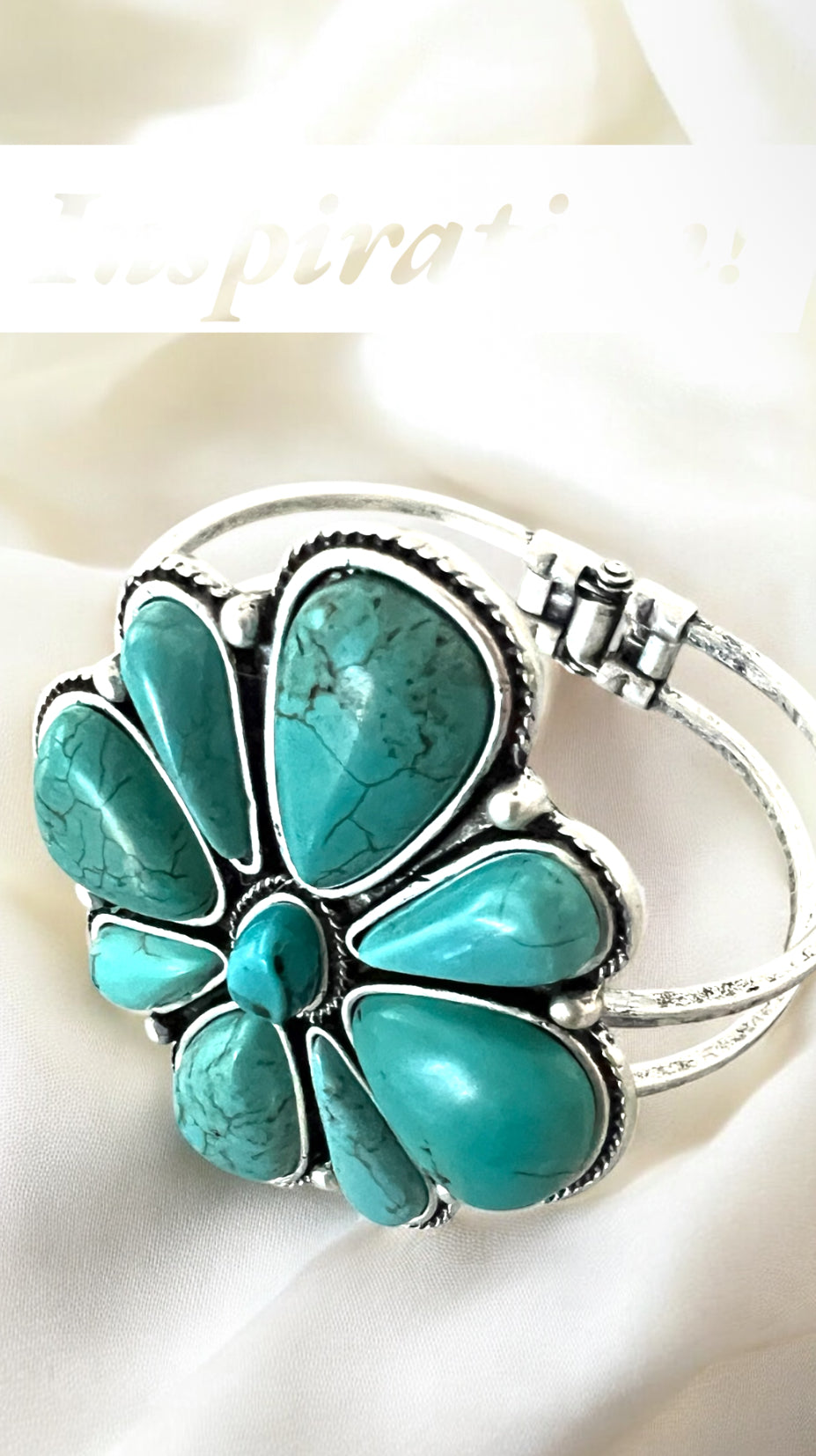 Big! 2.7" Long, Navajo Turquoise Split-Shank Brass Cuff Bracelet 710711