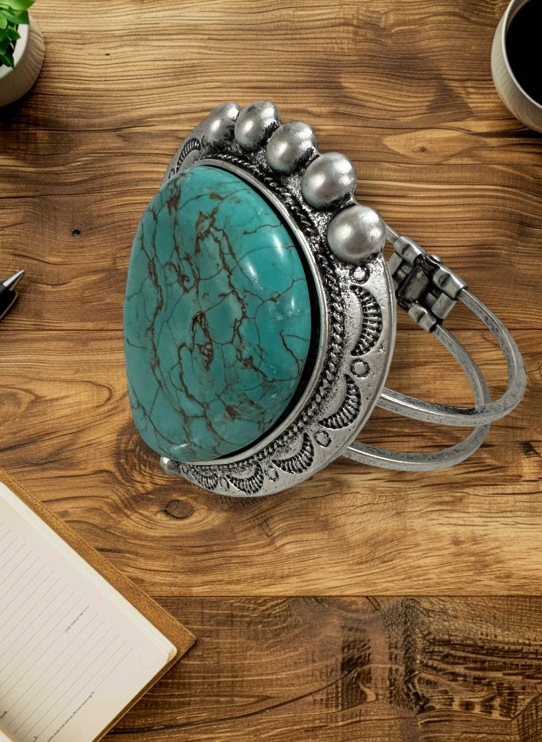Natural Turquoise Cuff Bracelet (710714)