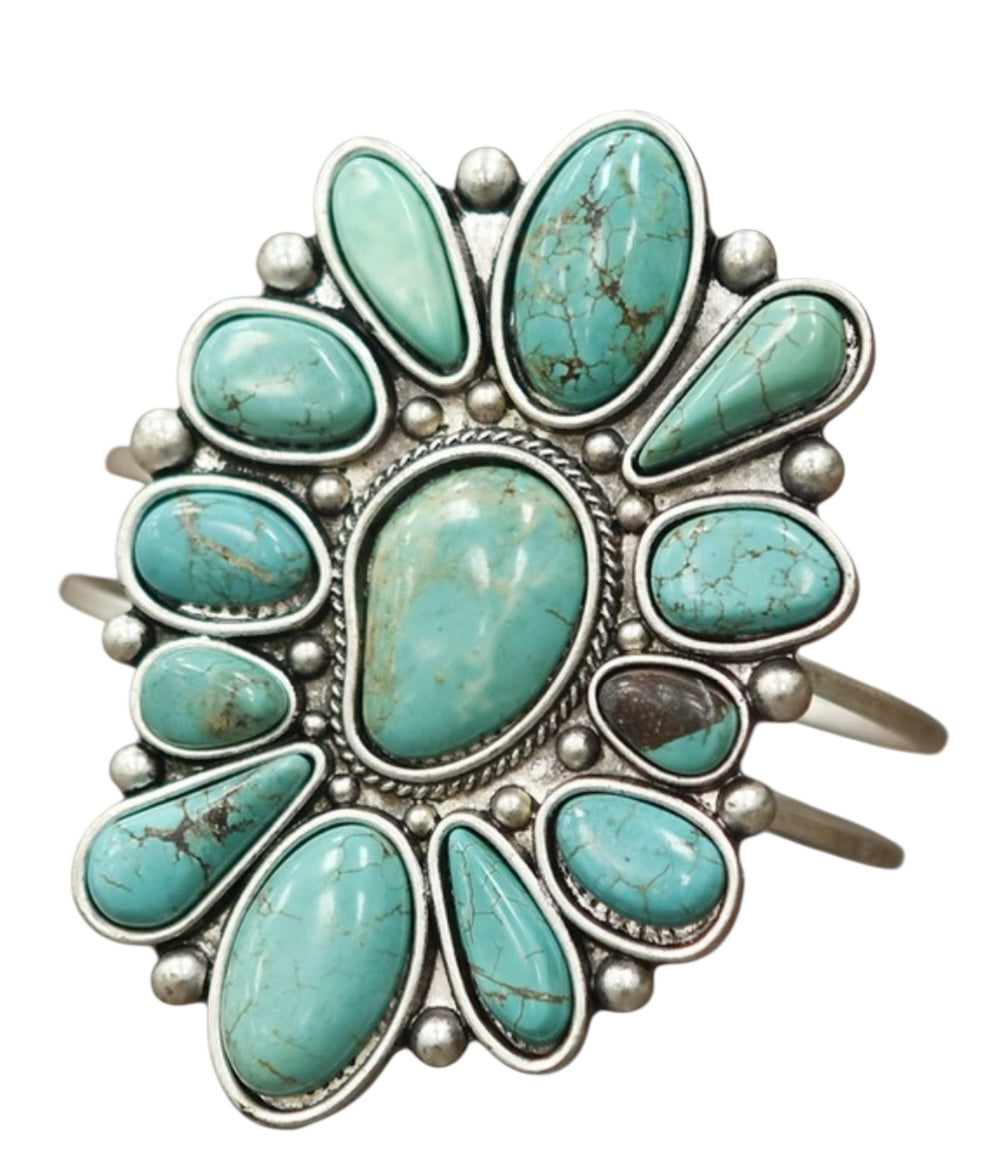 Natural Turquoise Cuff Bracelet(710903)