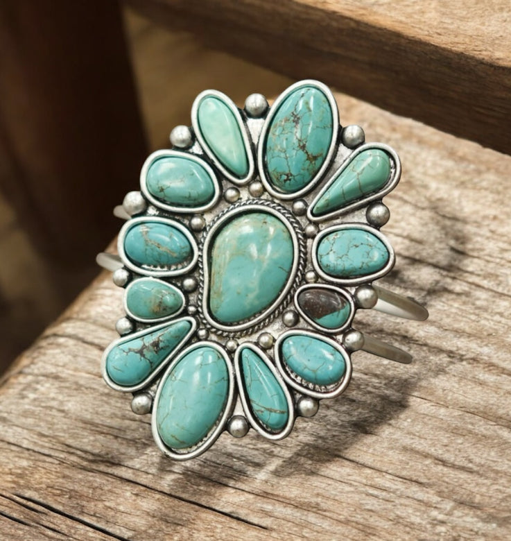 Natural Turquoise Cuff Bracelet(710903)