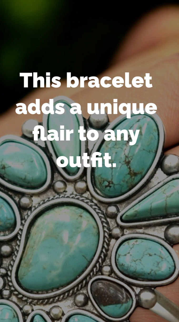 Natural Turquoise Cuff Bracelet(710903)