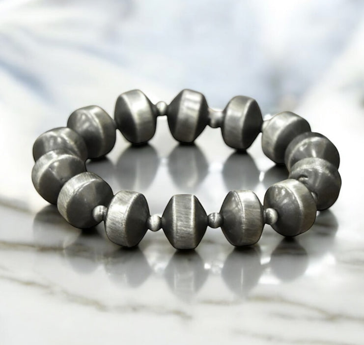 Handmade Big! Rondelle Navajo Bead Stretch 711014