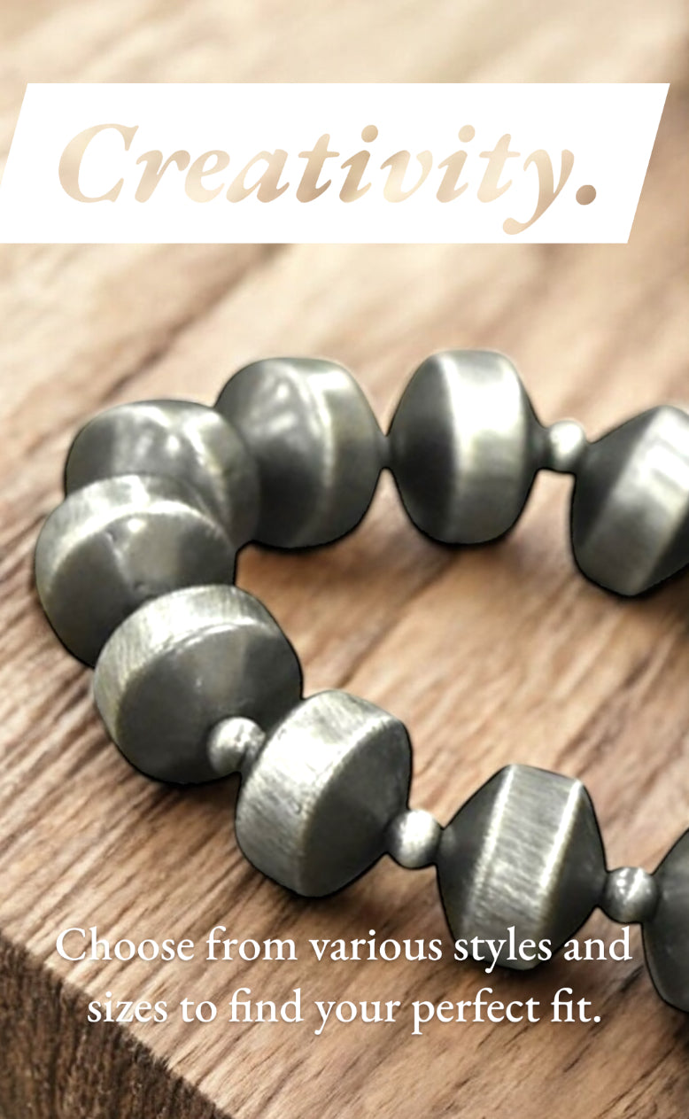 Handmade Big! Rondelle Navajo Bead Stretch 711014