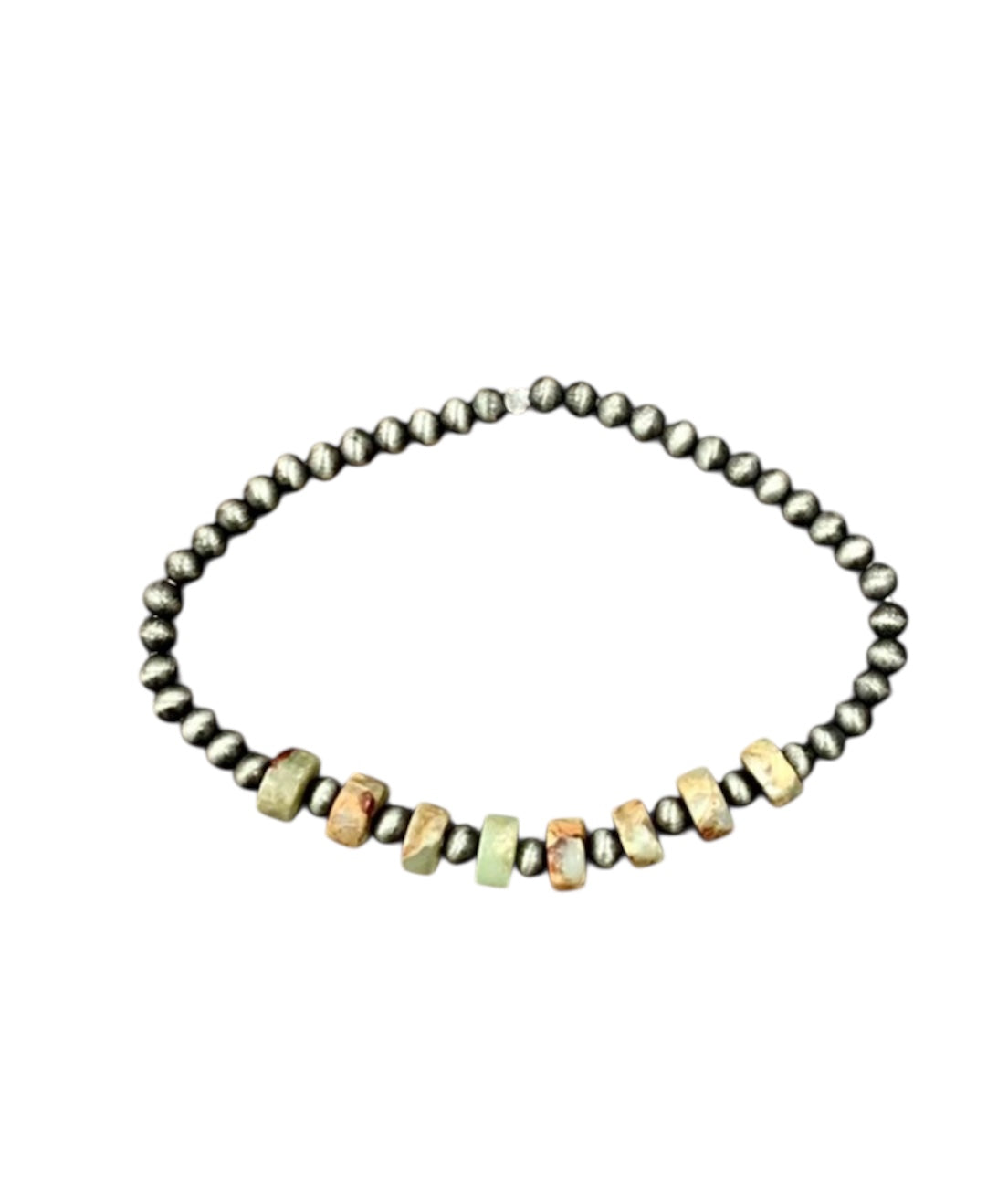 Handmade Natural Gemstone, Navajo Pearl Stretch Bracelet 711159