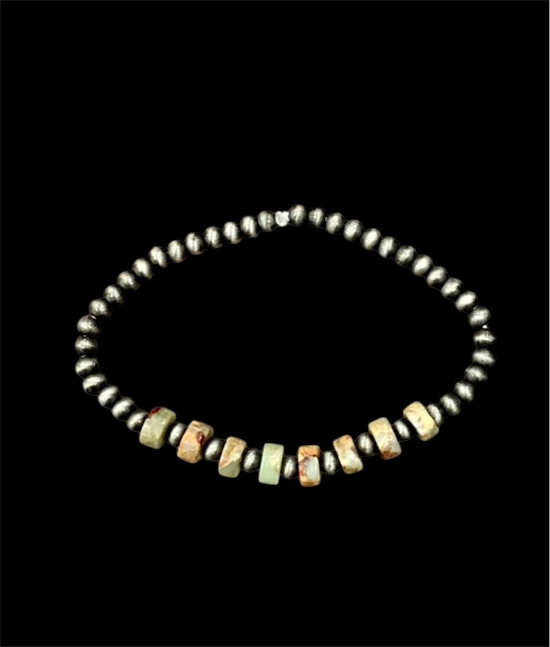 Handmade Natural Gemstone, Navajo Pearl Stretch Bracelet 711159