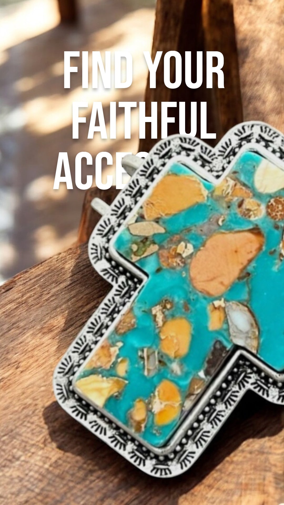 Big! Cross Gemstone Split Shank Brass Cuff Bracelet 711643