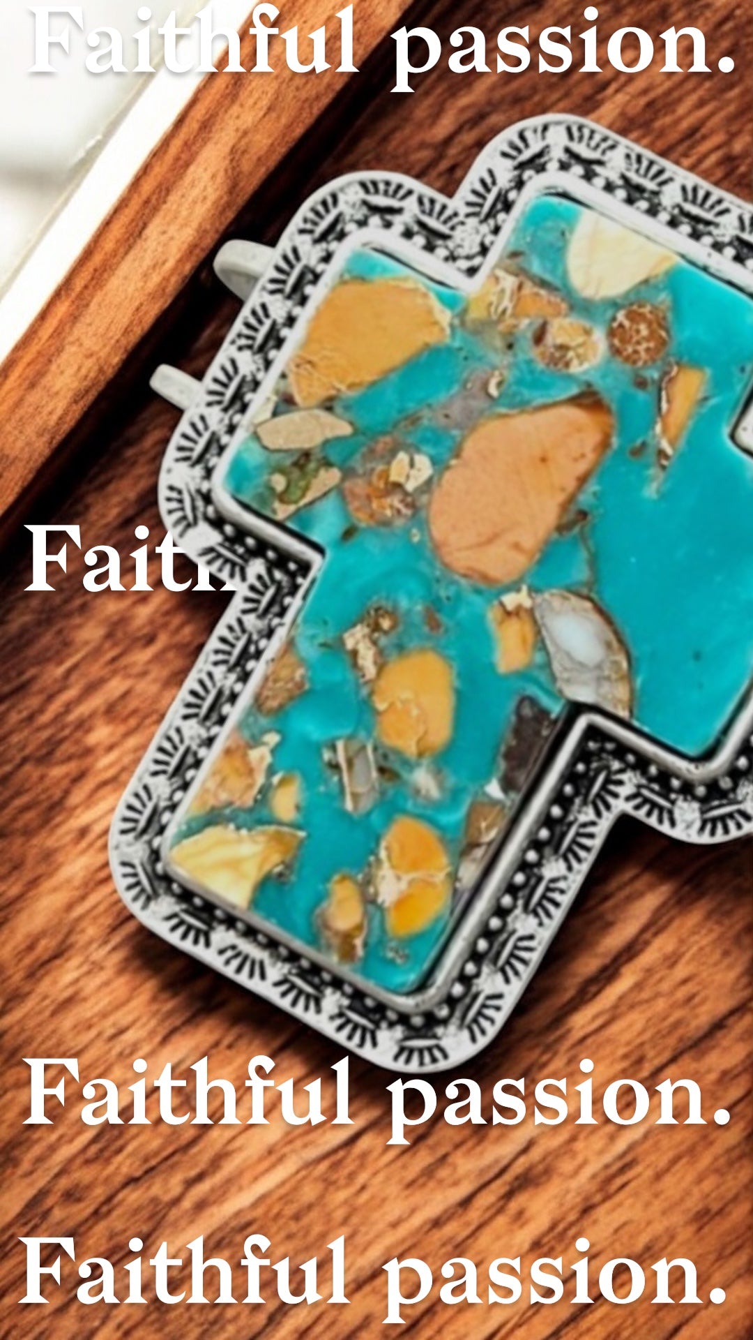 Big! Cross Gemstone Split Shank Brass Cuff Bracelet 711643