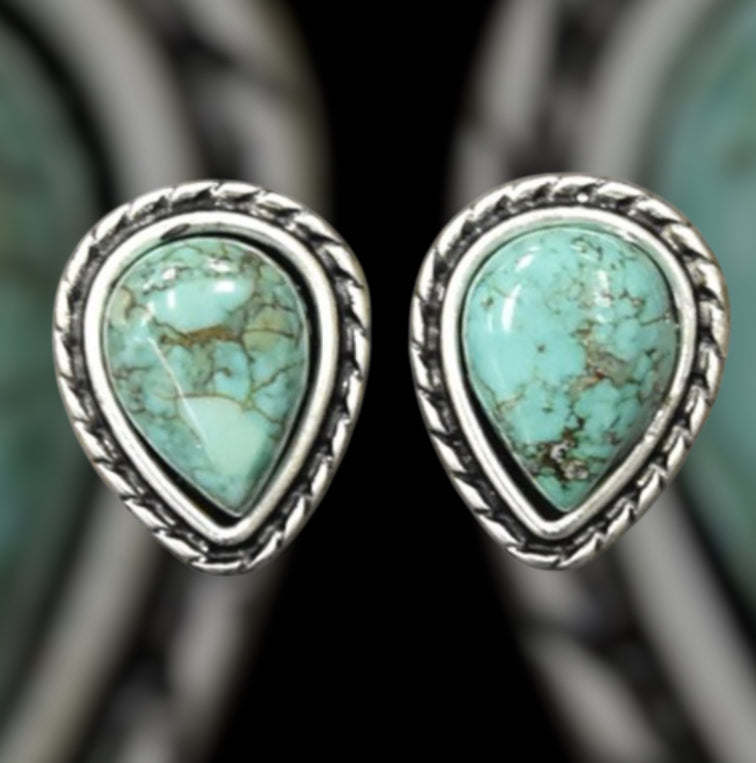 Drop Turquoise Stud Earrings (720957)