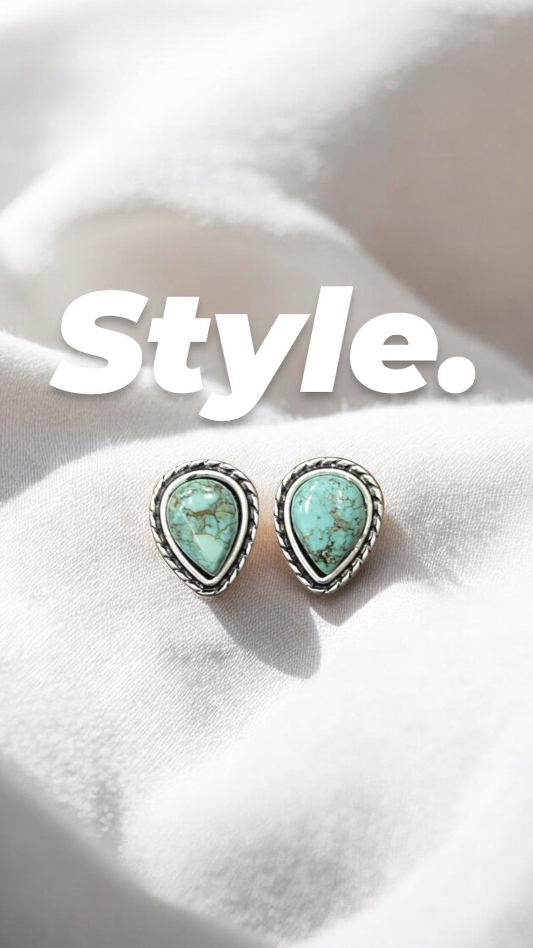 Drop Turquoise Stud Earrings (720957)