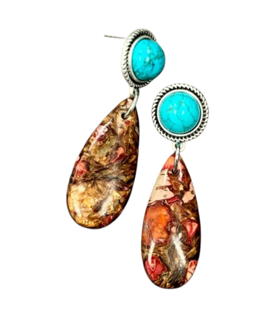 Gemstone Post Earrings(722701)