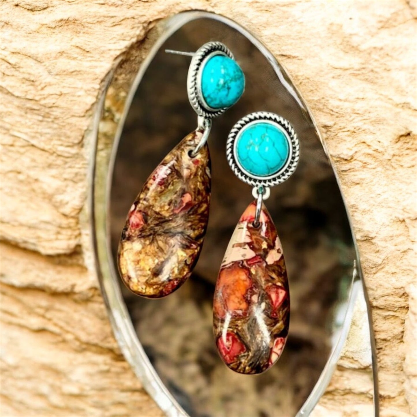 Gemstone Post Earrings(722701)