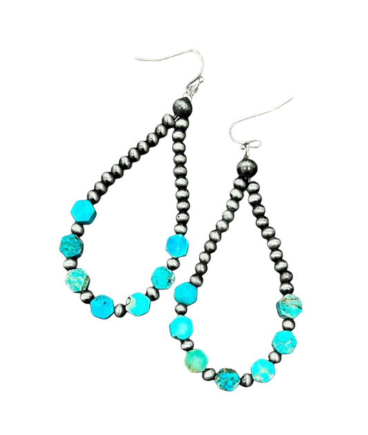 Handmade Hexa Gemstone Earrings(724325)