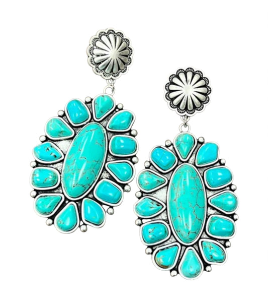 Navajo Turquoise Post Earrings