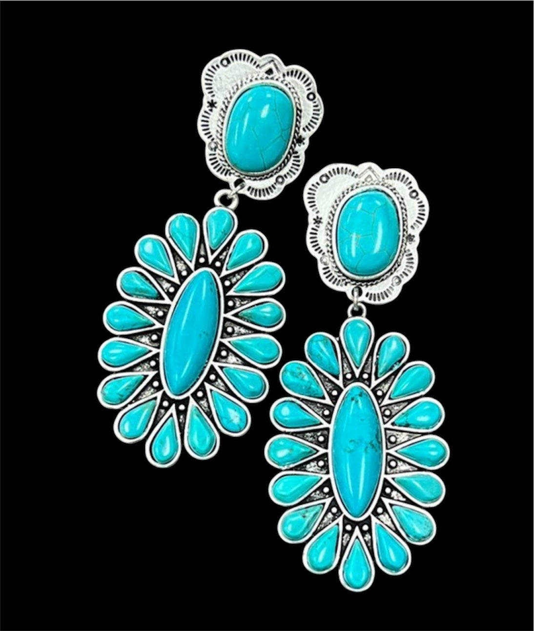 navajo turquoise earrings(724330)