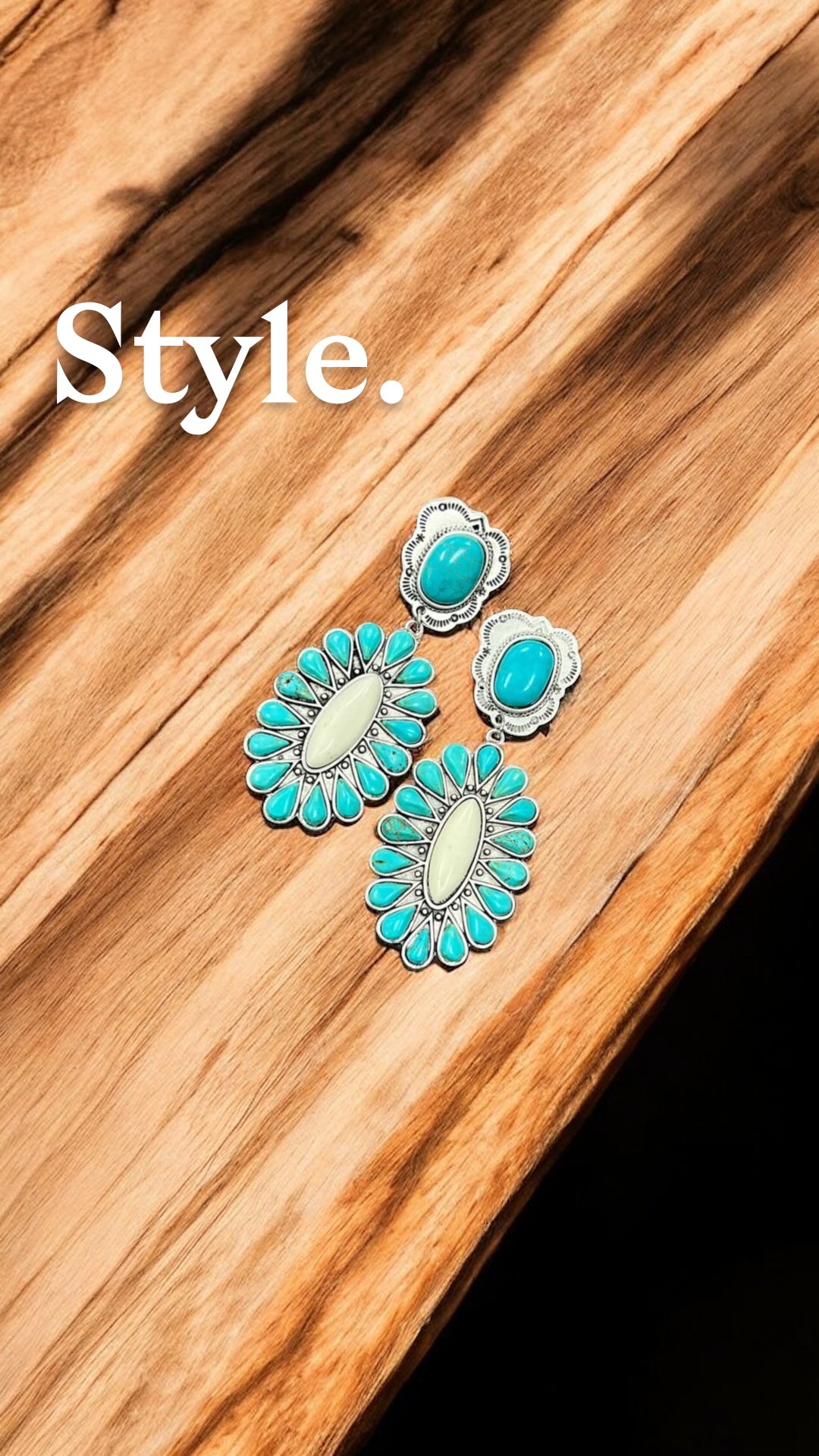 navajo turquoise earrings(724330)