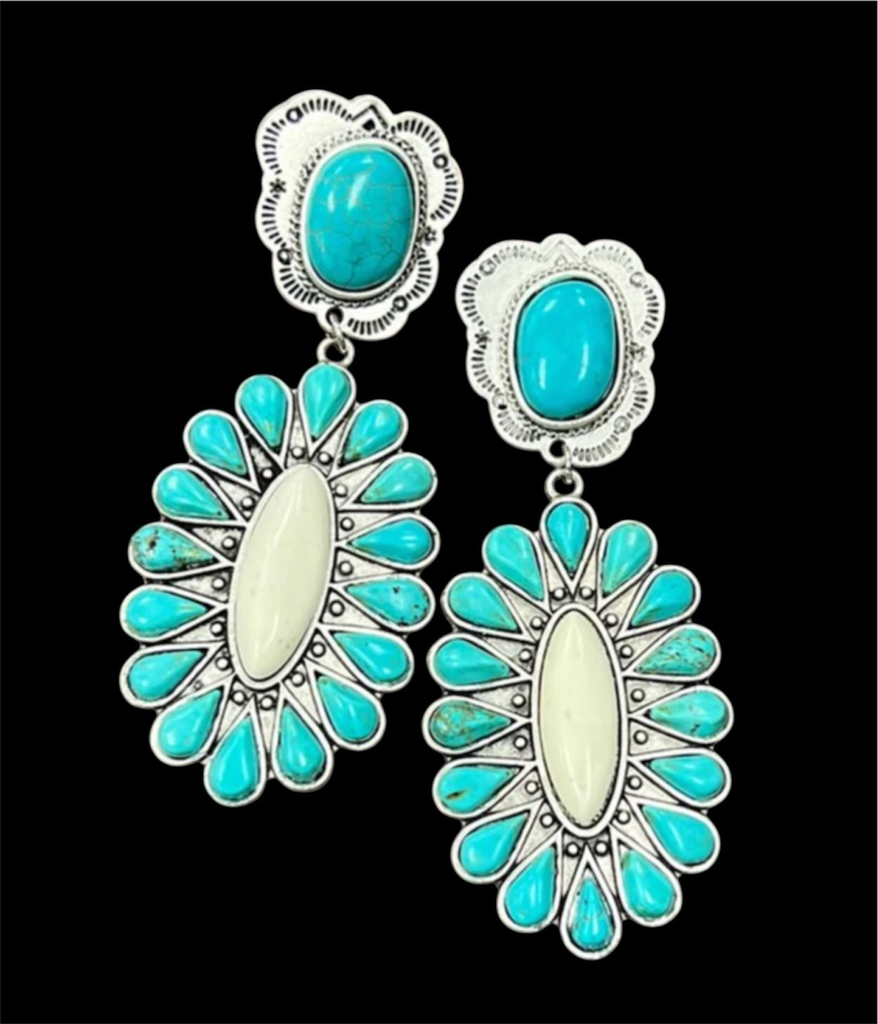 navajo turquoise earrings(724330)