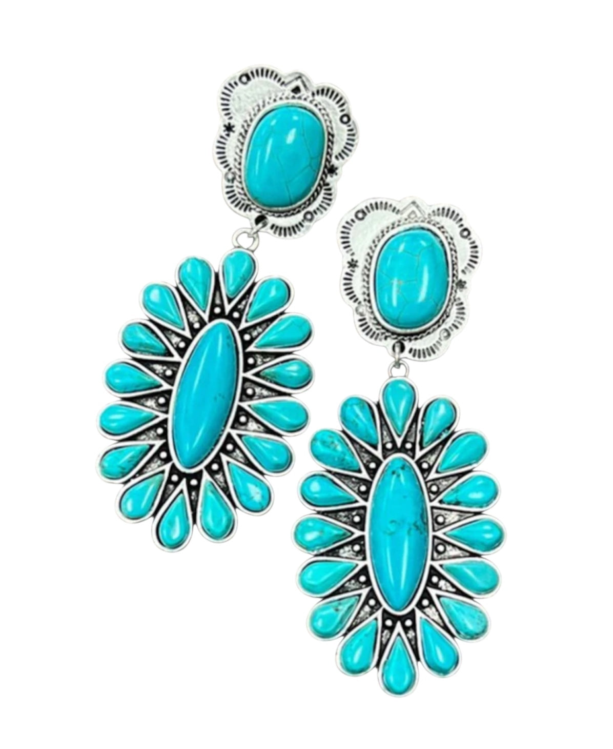 navajo turquoise earrings(724329)