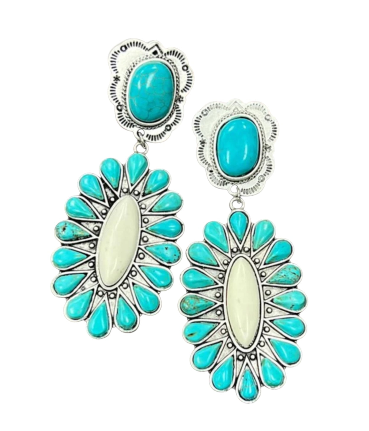 navajo turquoise earrings(724330)
