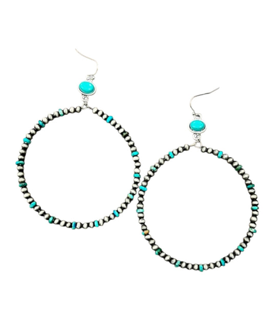 Navajo Pearl Gemstone Earrings(725359)