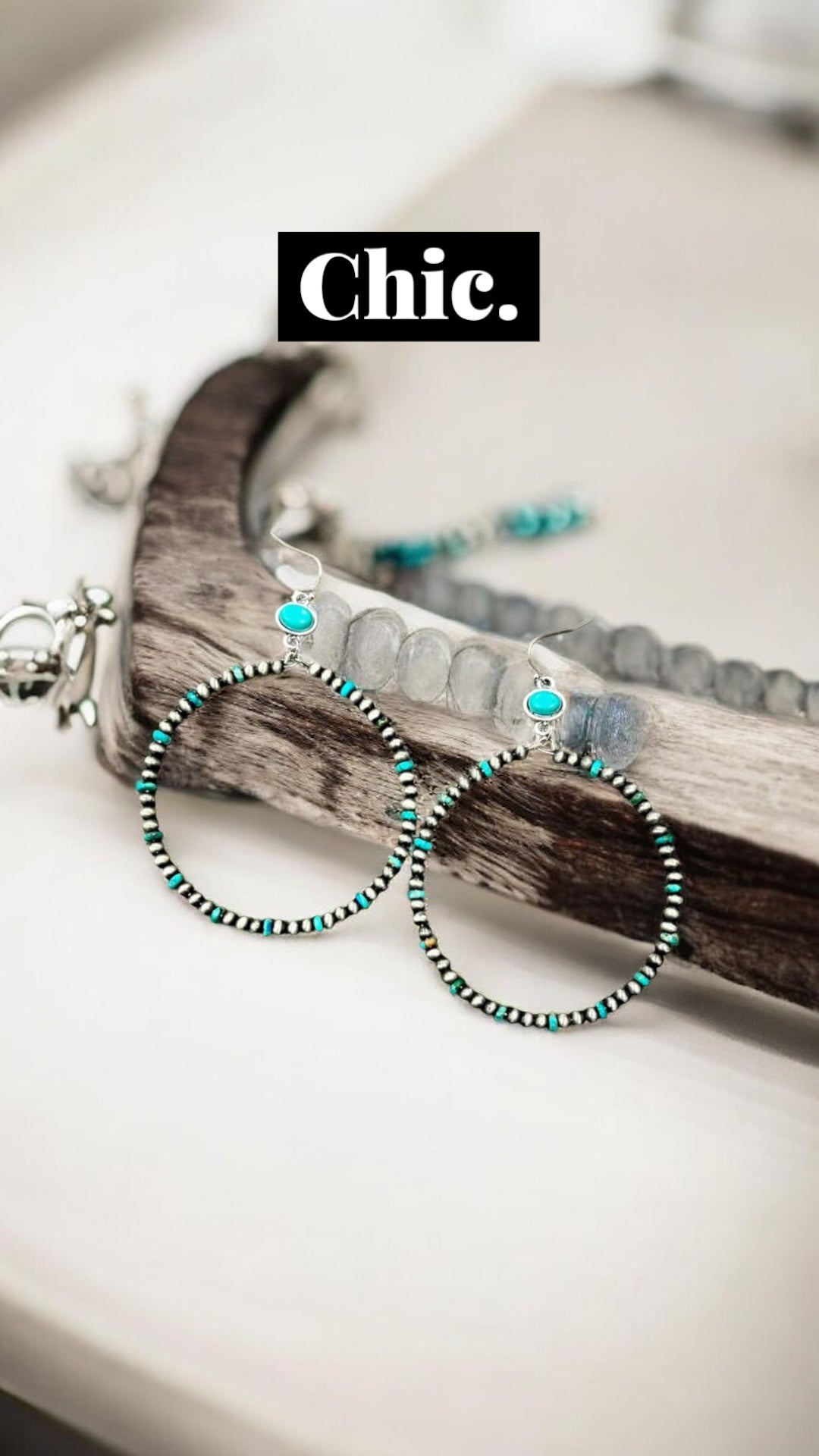 Navajo Pearl Gemstone Earrings(725359)