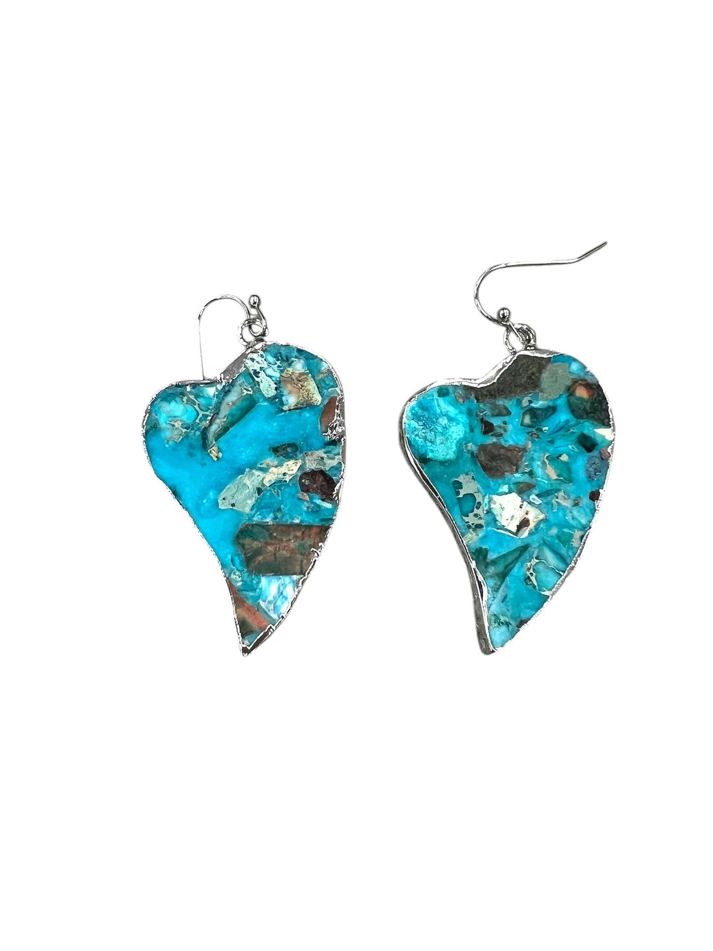 Heart Bezel Setting Gemstone Earrings