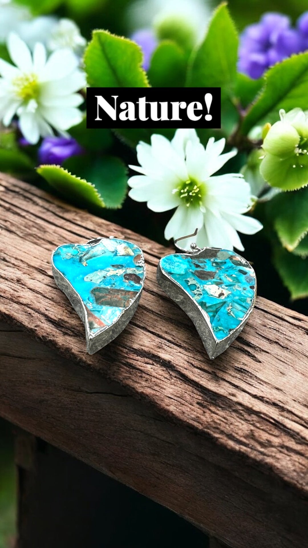 Heart Bezel Setting Gemstone Earrings