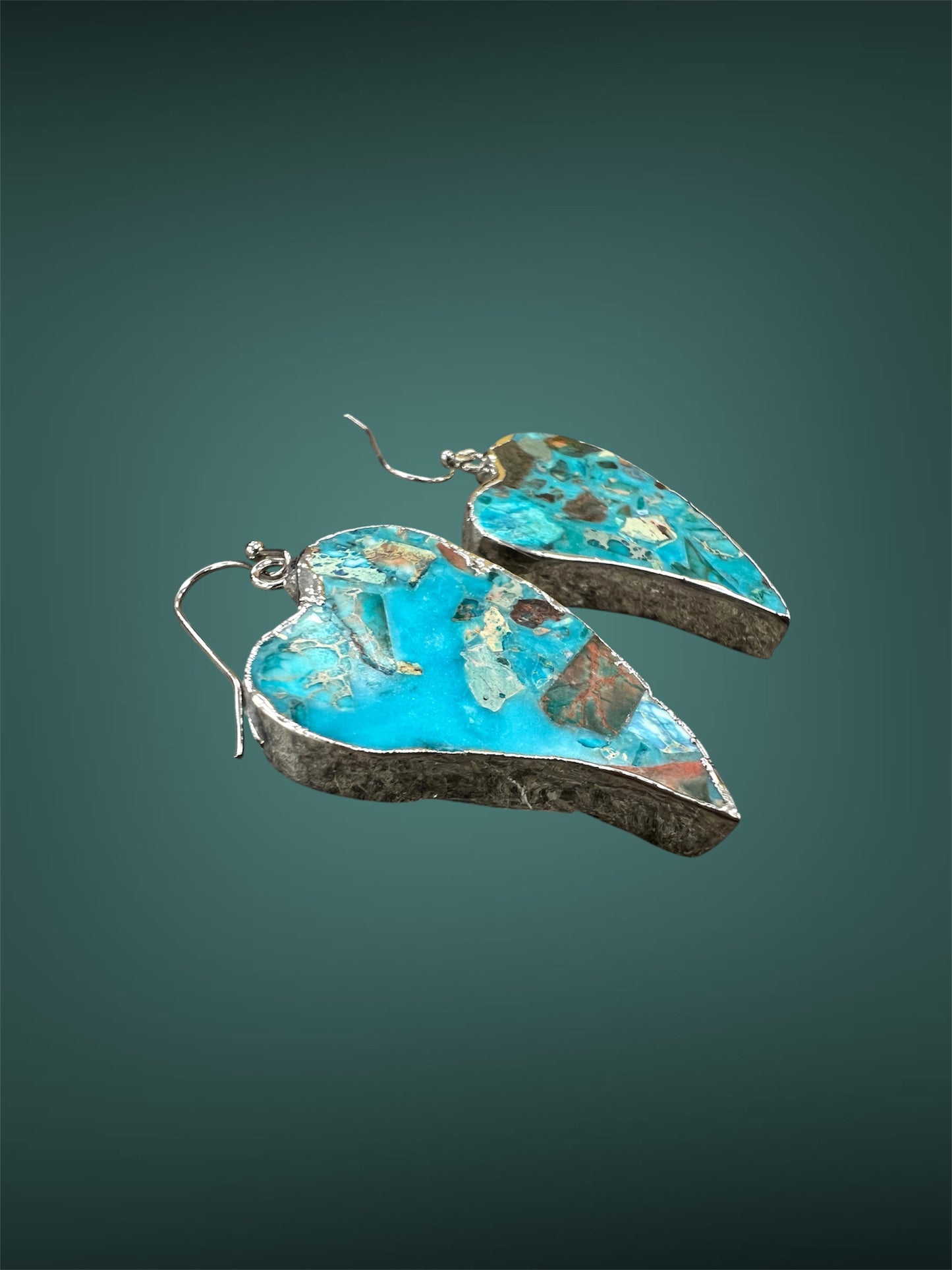 Heart Bezel Setting Gemstone Earrings