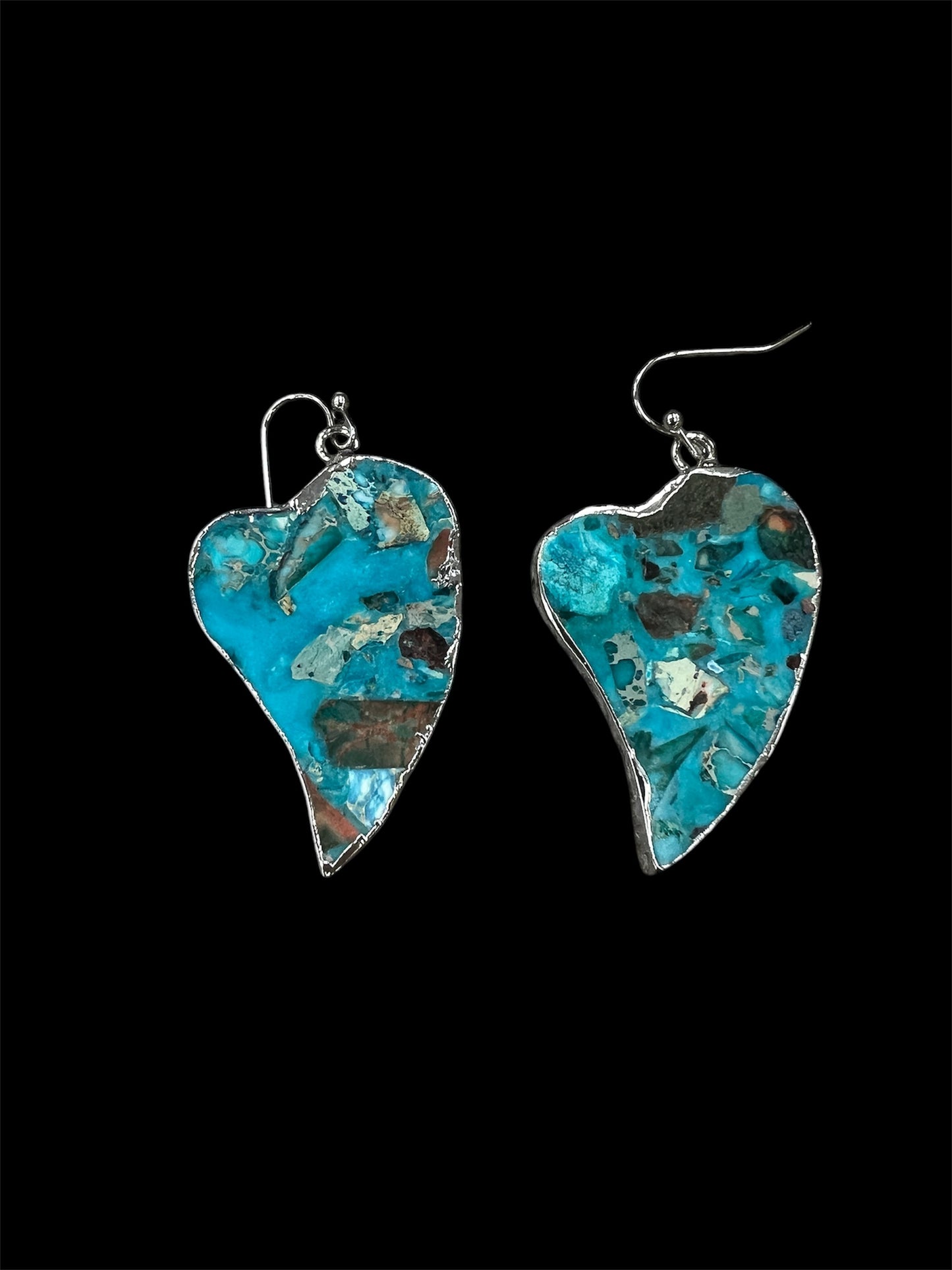 Heart Bezel Setting Gemstone Earrings