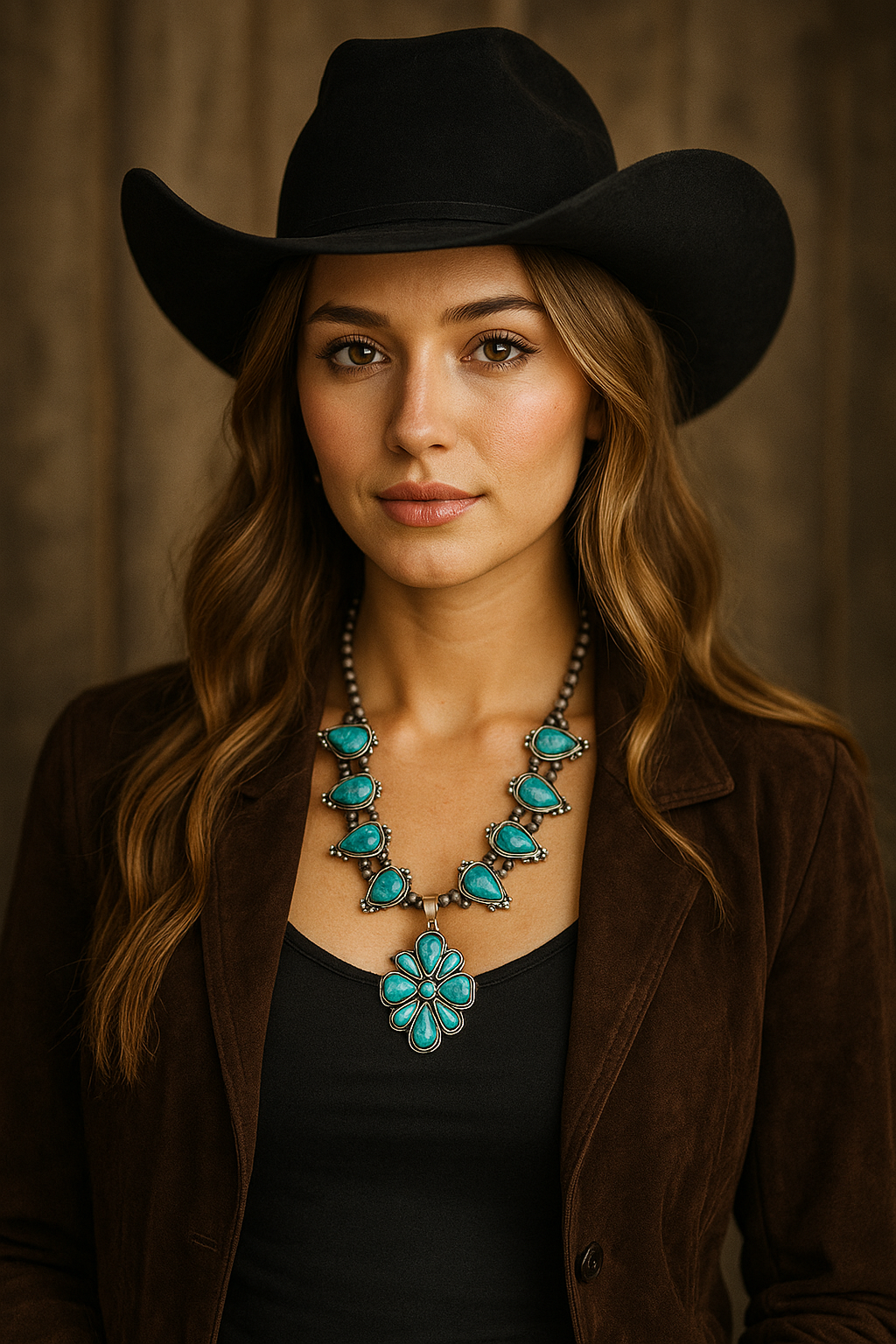 Handmade Squash Blossom Turquoise Necklace 733509