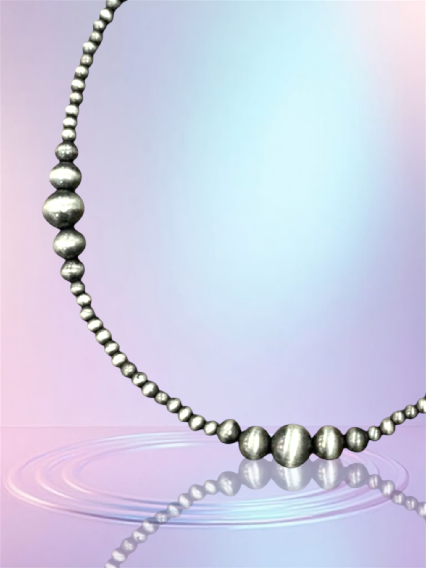 15" to 20" Long, Handmade Clustered Navajo Bead Necklace 733885