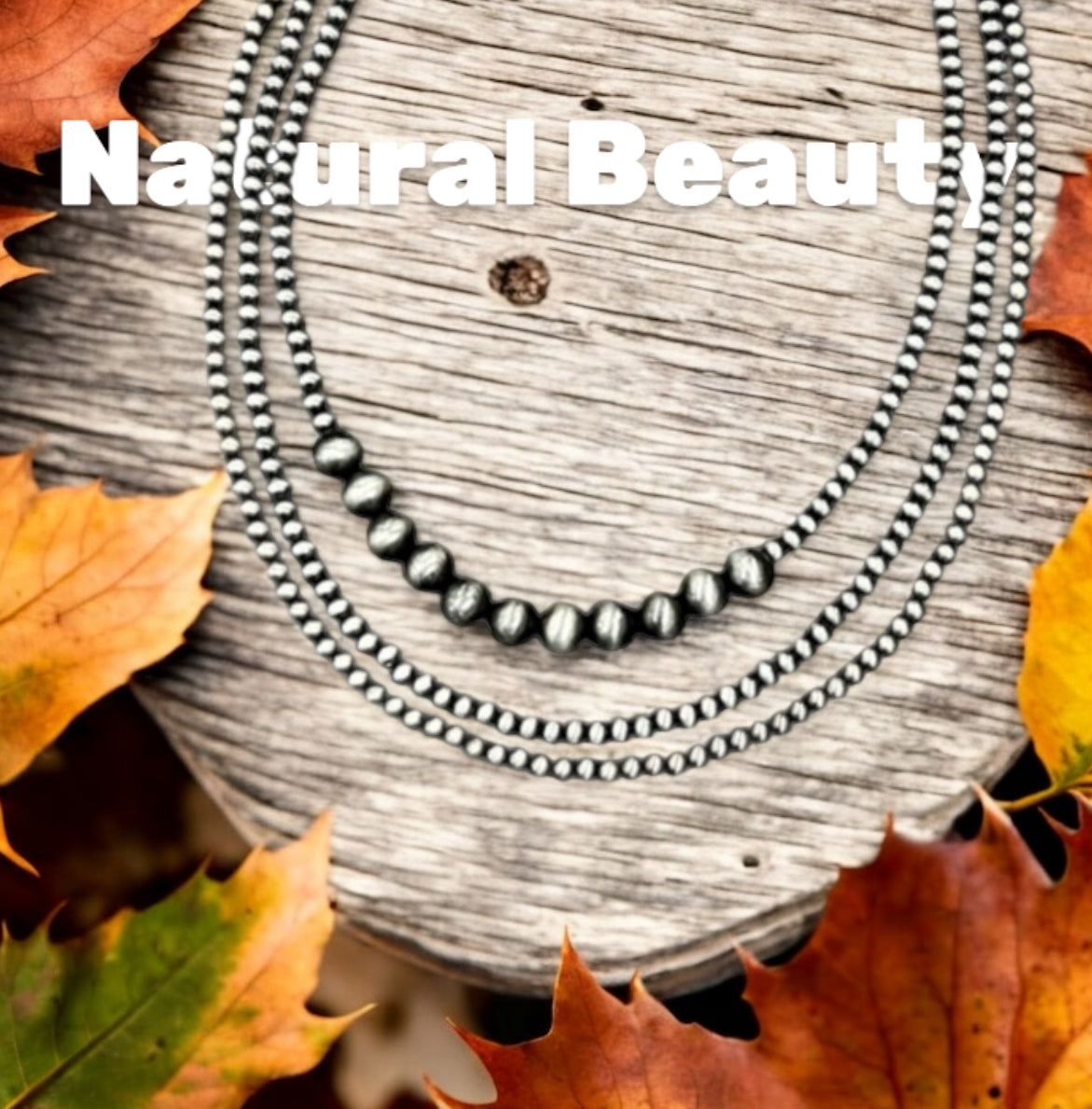 17" to 22" Long, Handmade 3-Strand Navajo Bead Necklace 733886