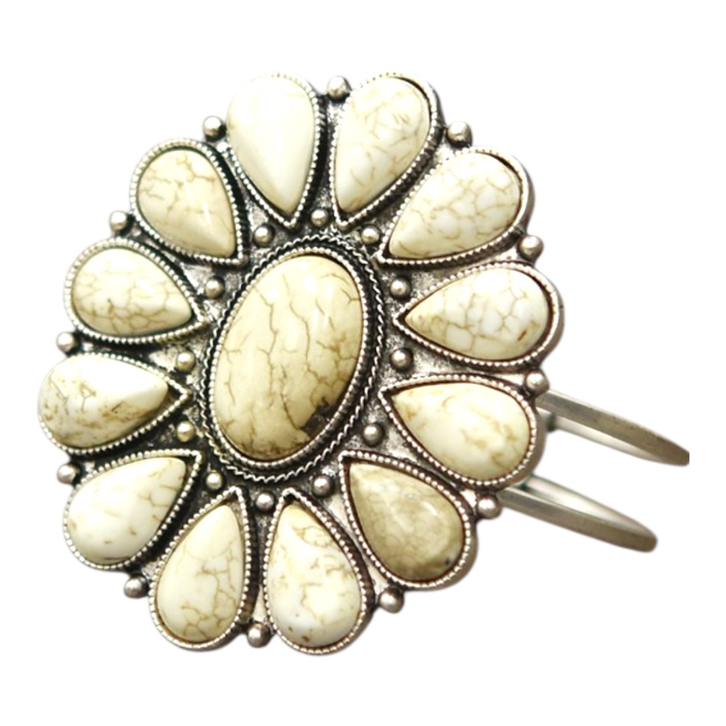 Natural White Turquoise Cuff Bracelet(710902)