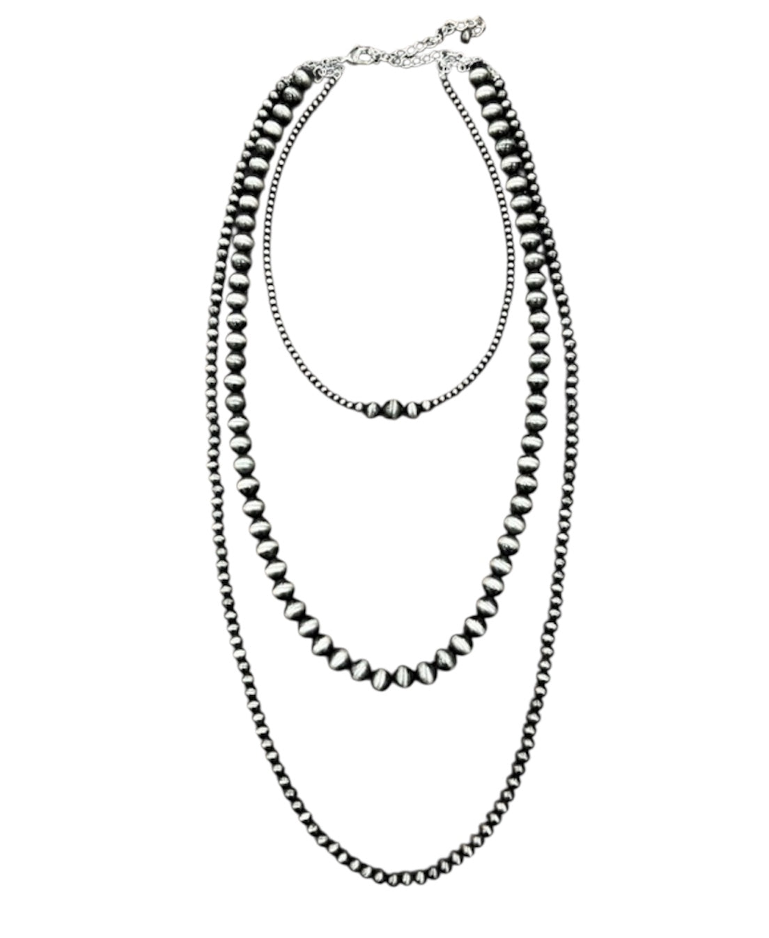 30" to 35" Extra-Long, Handmade 3-Strand Navajo Bead Necklace 735531