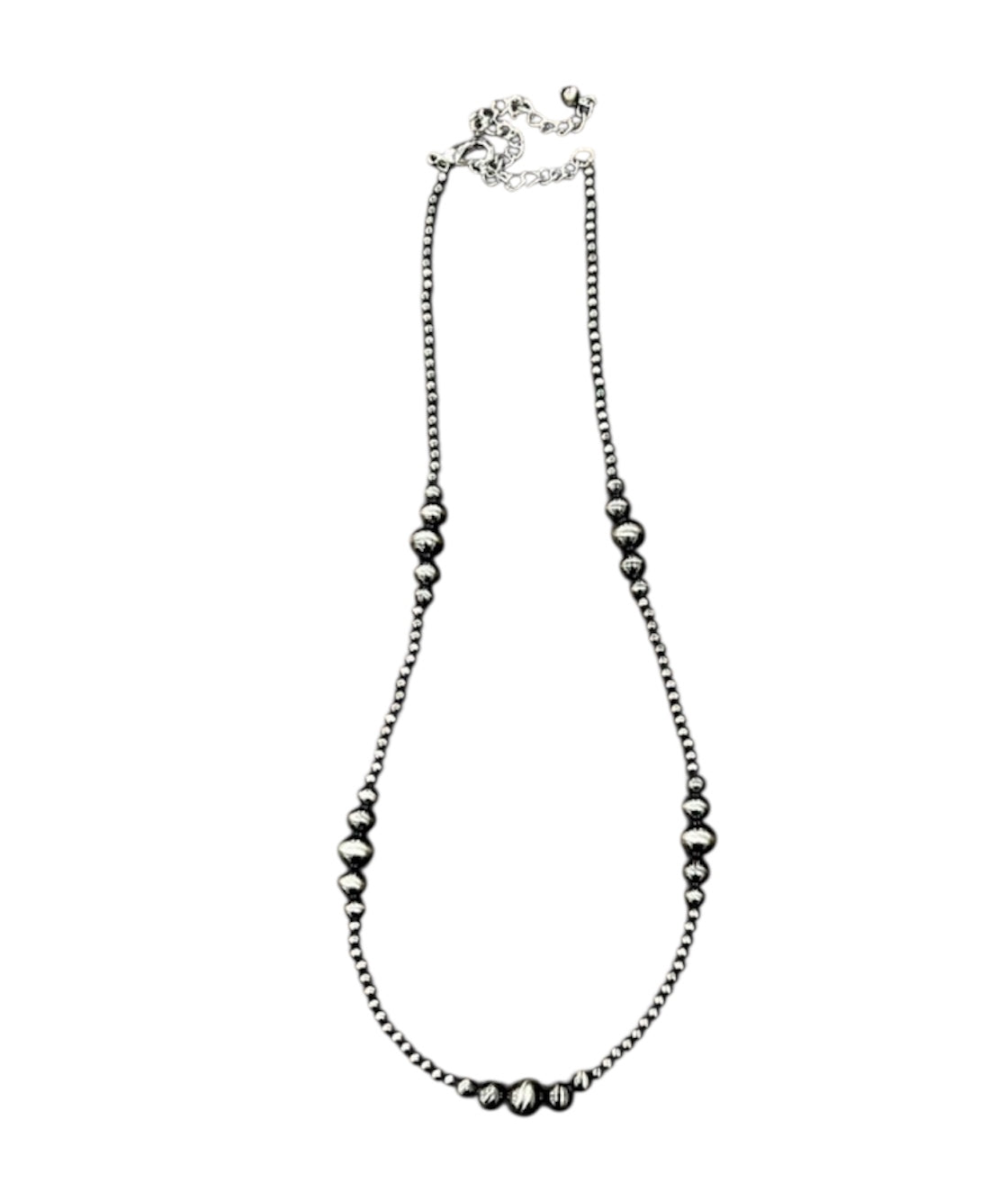 22" to 27" Long, Handmade Clustered Polish Navajo Bead Necklace – 4mm to 10mm Beads, Lightweight, Western Jewelry 738101